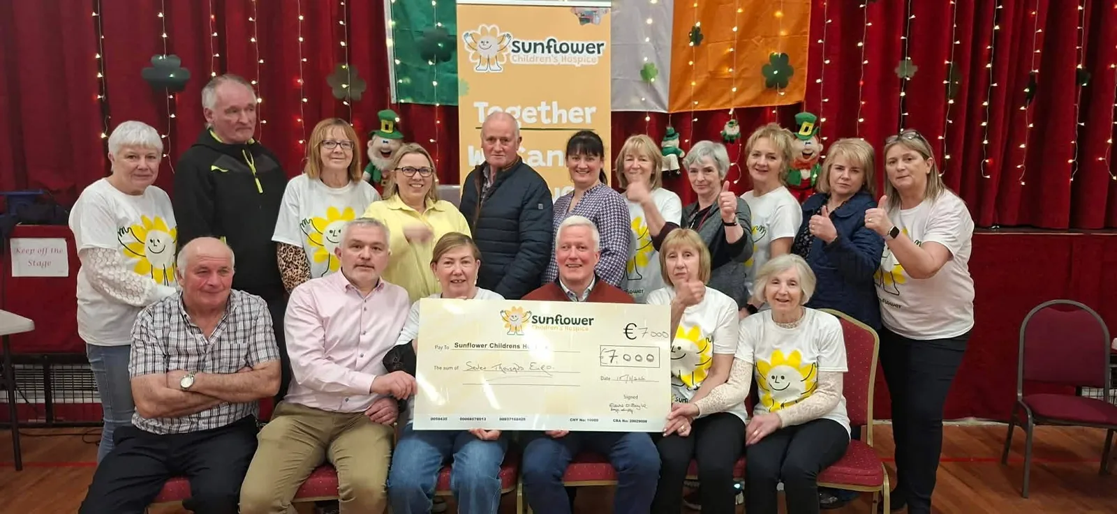 The organisers presenting the cheque for Sunflower Children's Hospice