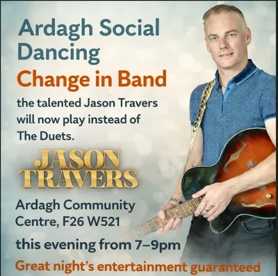 Notice of the change in band: Jason Travers instead of The Duets
