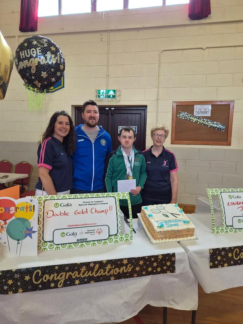 The community gathered to celebrate James after Mass