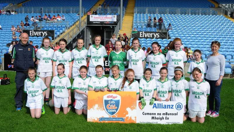 The school team with the Division 3 County Final trophy, 2017
