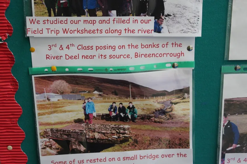 Third and fourth class display about their field trip along the River Deel